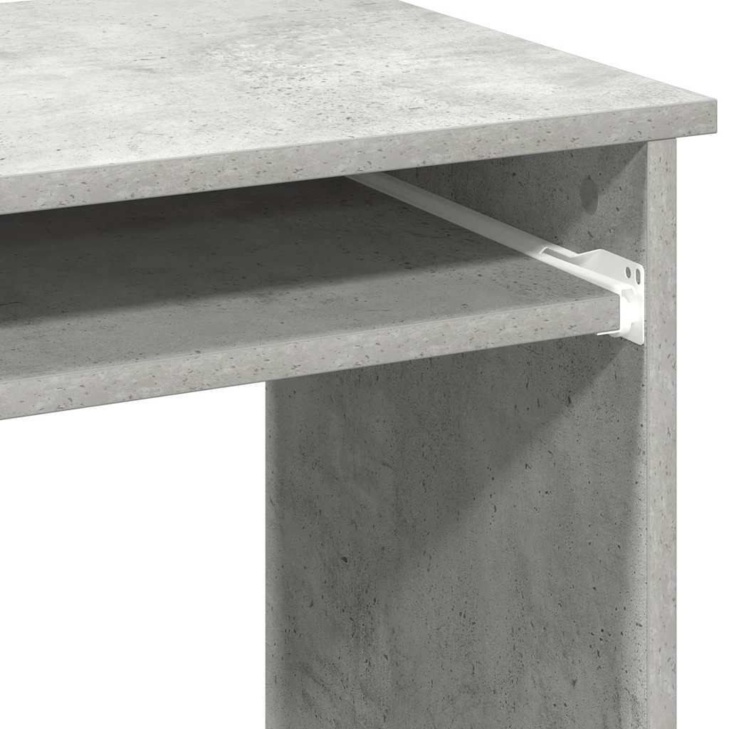 Skrivebord med hyller betonggrå 84x40x78 cm konstruert tre