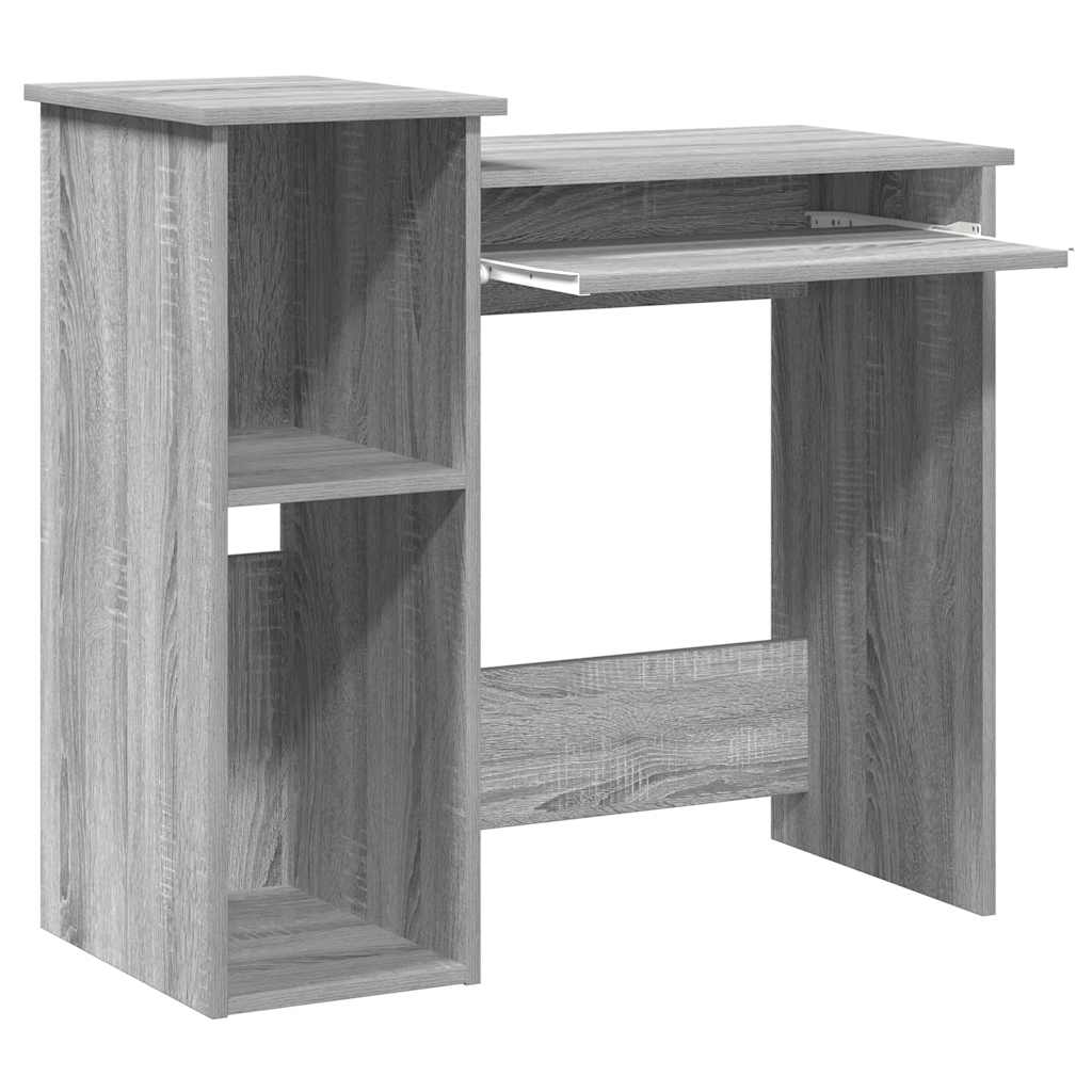 Skrivebord med hyller grå sonoma 84x40x78 cm konstruert tre