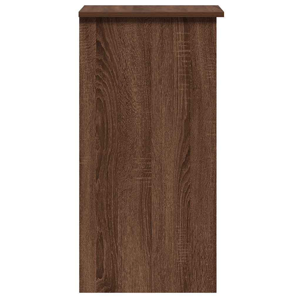 Skrivebord med hyller brun eik 84x40x78 cm konstruert tre
