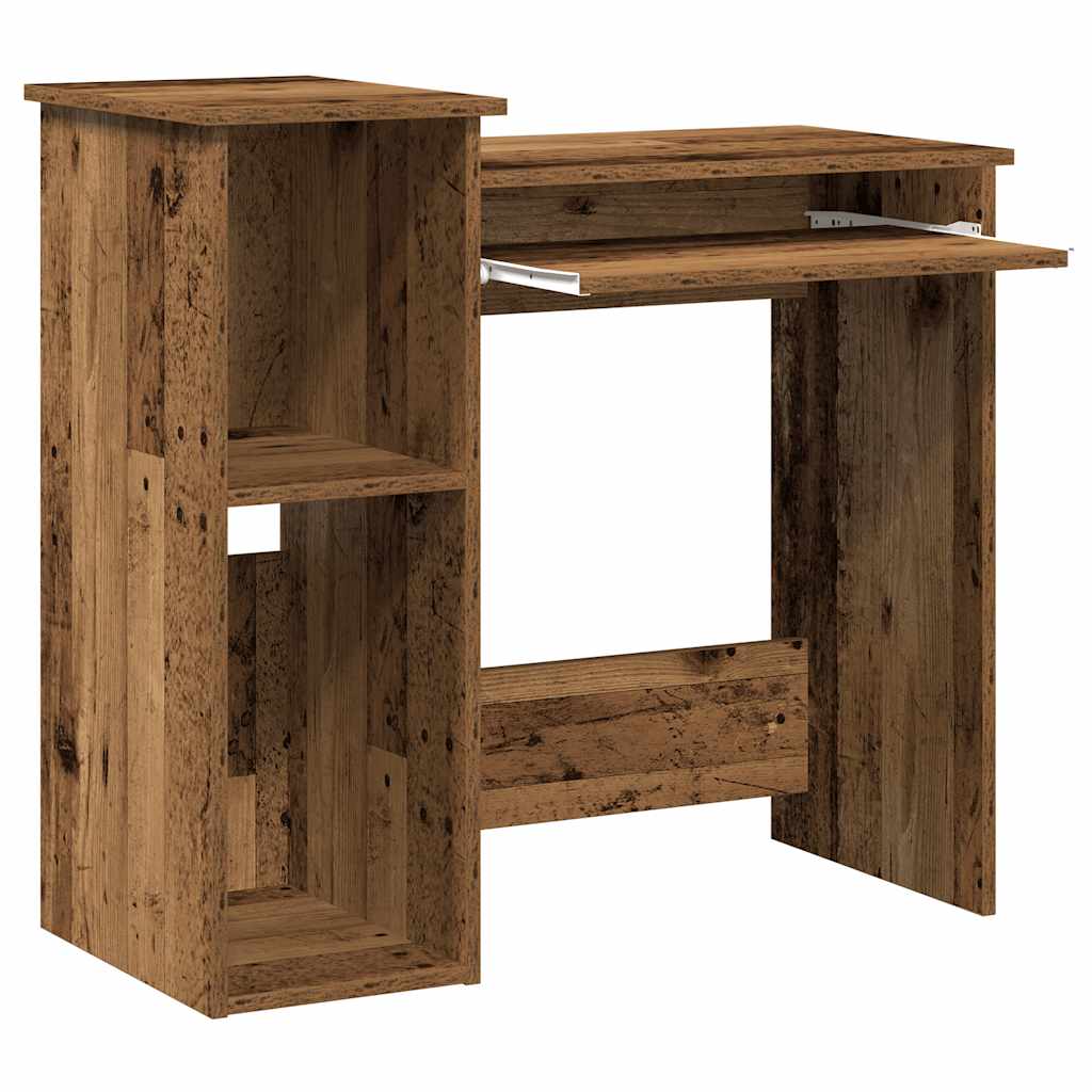 Skrivebord med hyller gammelt tre 84x40x78 cm konstruert tre
