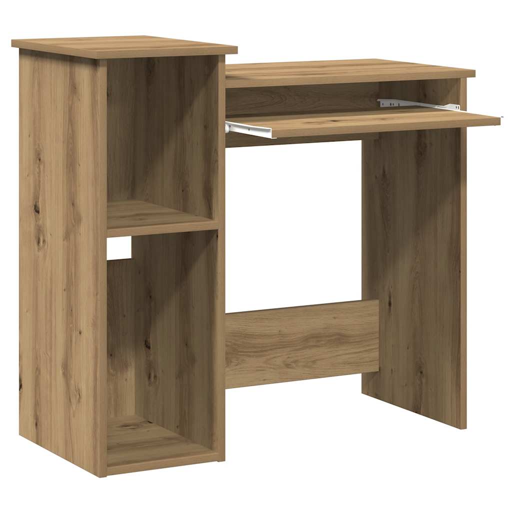 Skrivebord med hyller artisan eik 84x40x78 cm konstruert tre