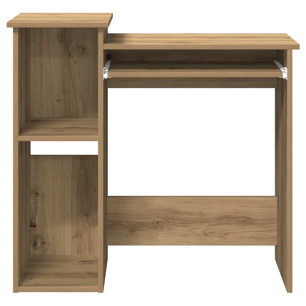 Skrivebord med hyller artisan eik 84x40x78 cm konstruert tre