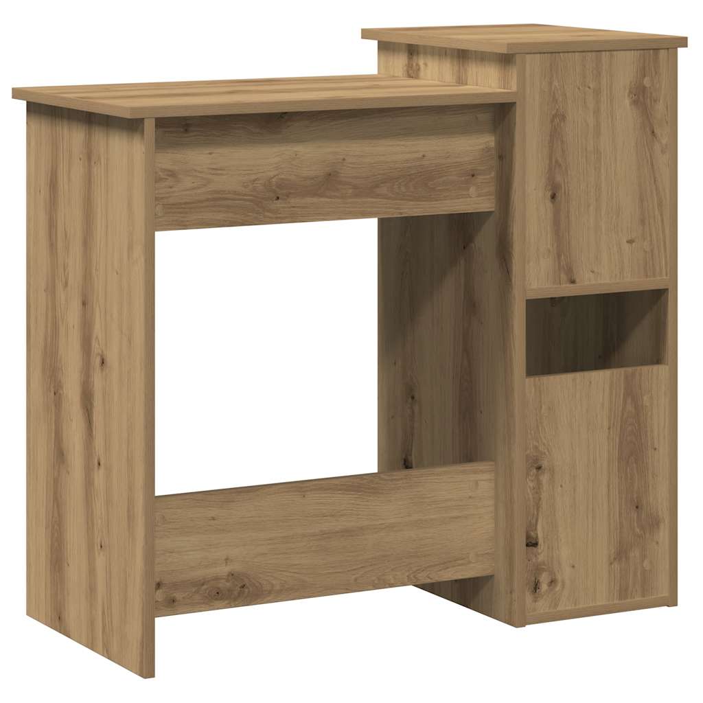Skrivebord med hyller artisan eik 84x40x78 cm konstruert tre