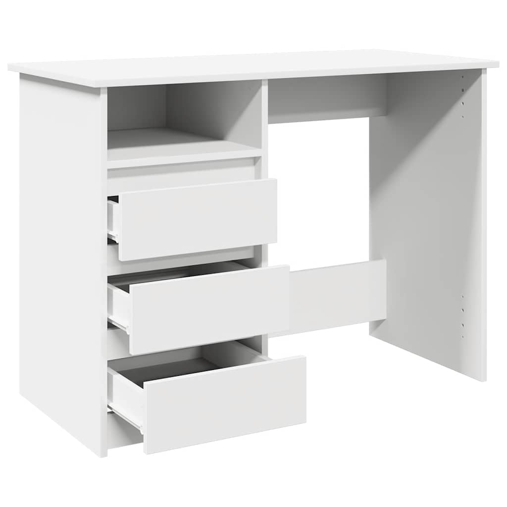 Skrivebord hvit 102x50x75 cm konstruert tre vidaXL
