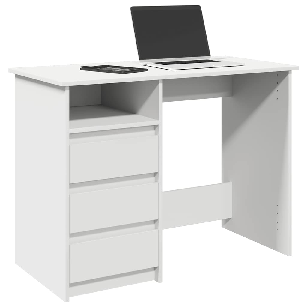 Skrivebord hvit 102x50x75 cm konstruert tre vidaXL
