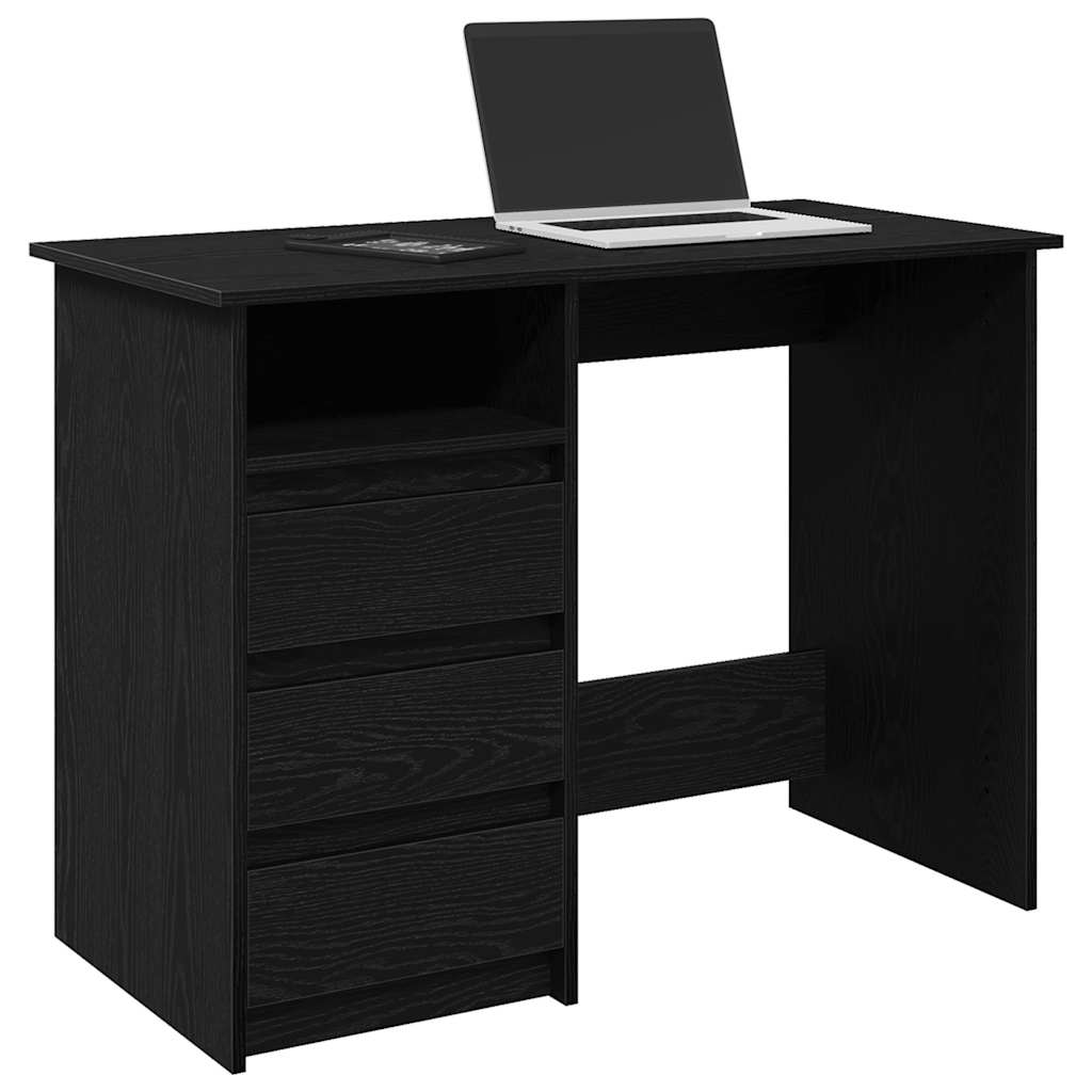 Skrivebord svart 102x50x75 cm konstruert tre