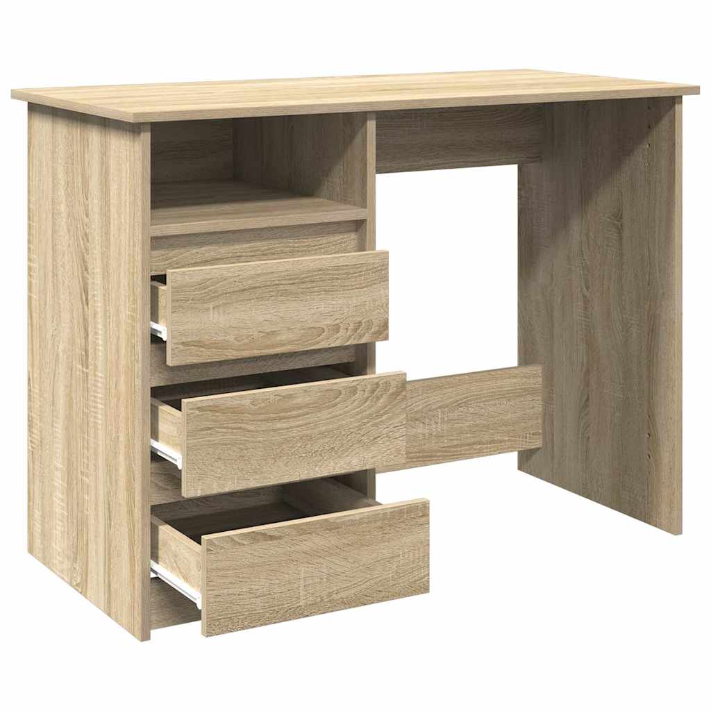 Skrivebord sonoma eik 102x50x75 cm konstruert tre