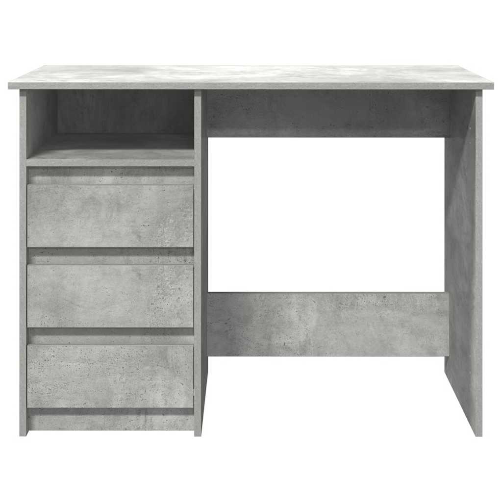 Skrivebord betonggrå 102x50x75 cm konstruert tre