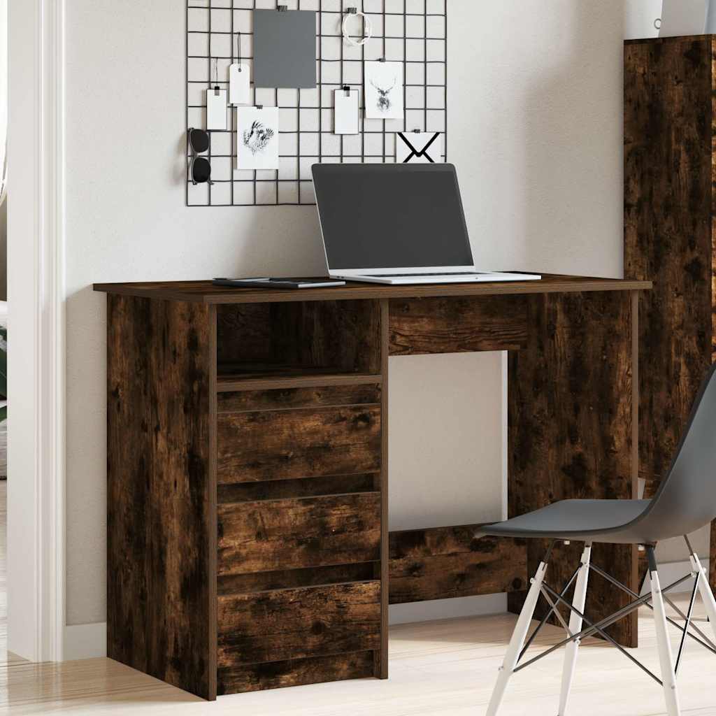 Skrivebord røkt eik 102x50x75 cm konstruert tre