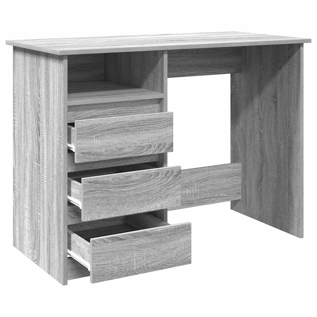 Skrivebord grå sonoma 102x50x75 cm konstruert tre