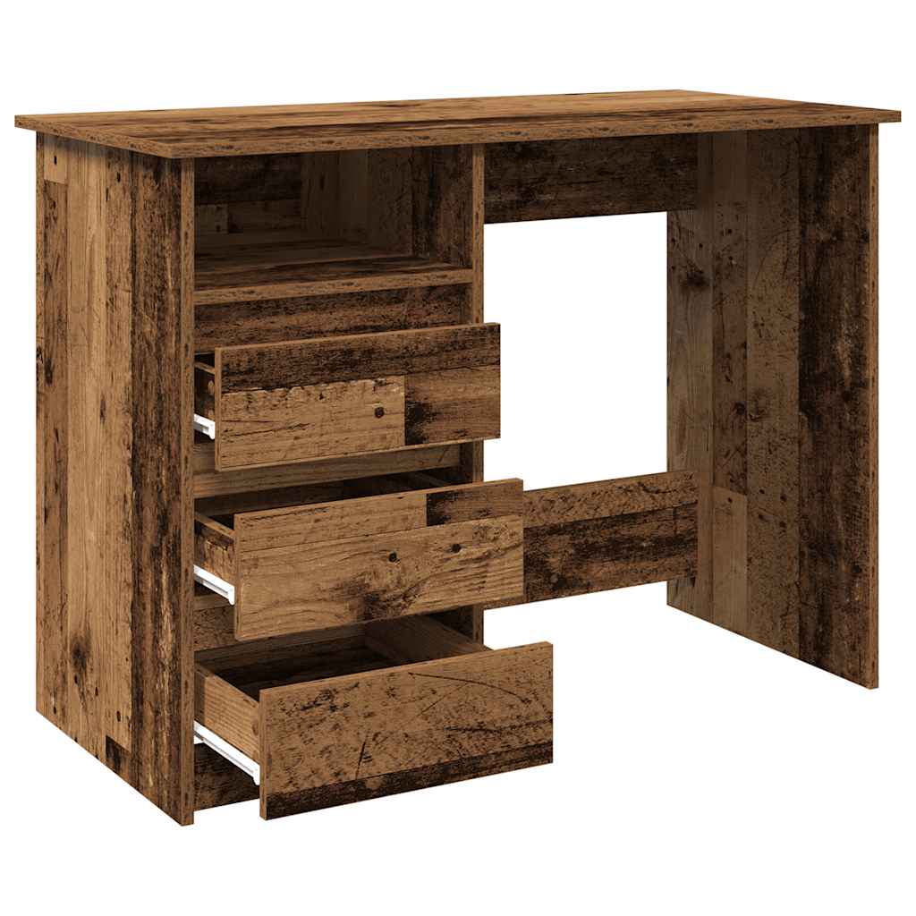 Skrivebord gammelt tre 102x50x75 cm konstruert tre