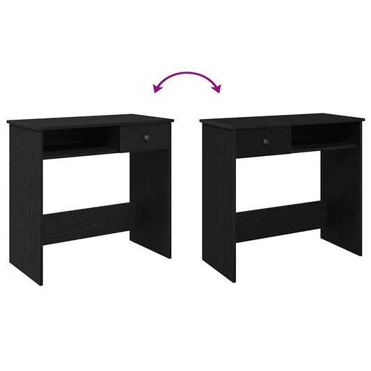 Skrivebord svart 80x40x75 cm sponplate