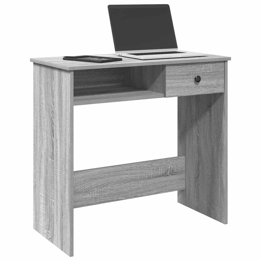 Skrivebord grå sonoma 80x40x75 cm konstruert tre