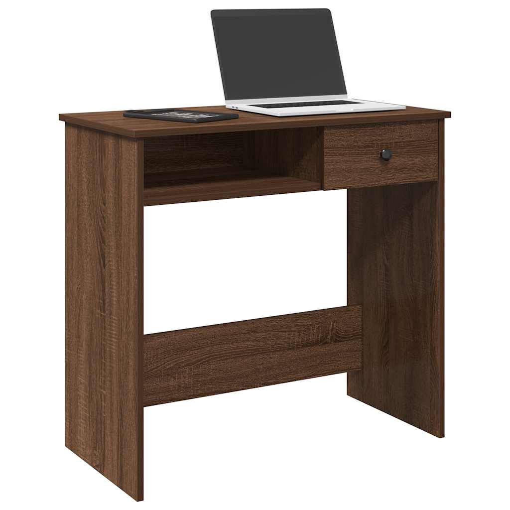 Skrivebord brun eik 80x40x75 cm konstruert tre