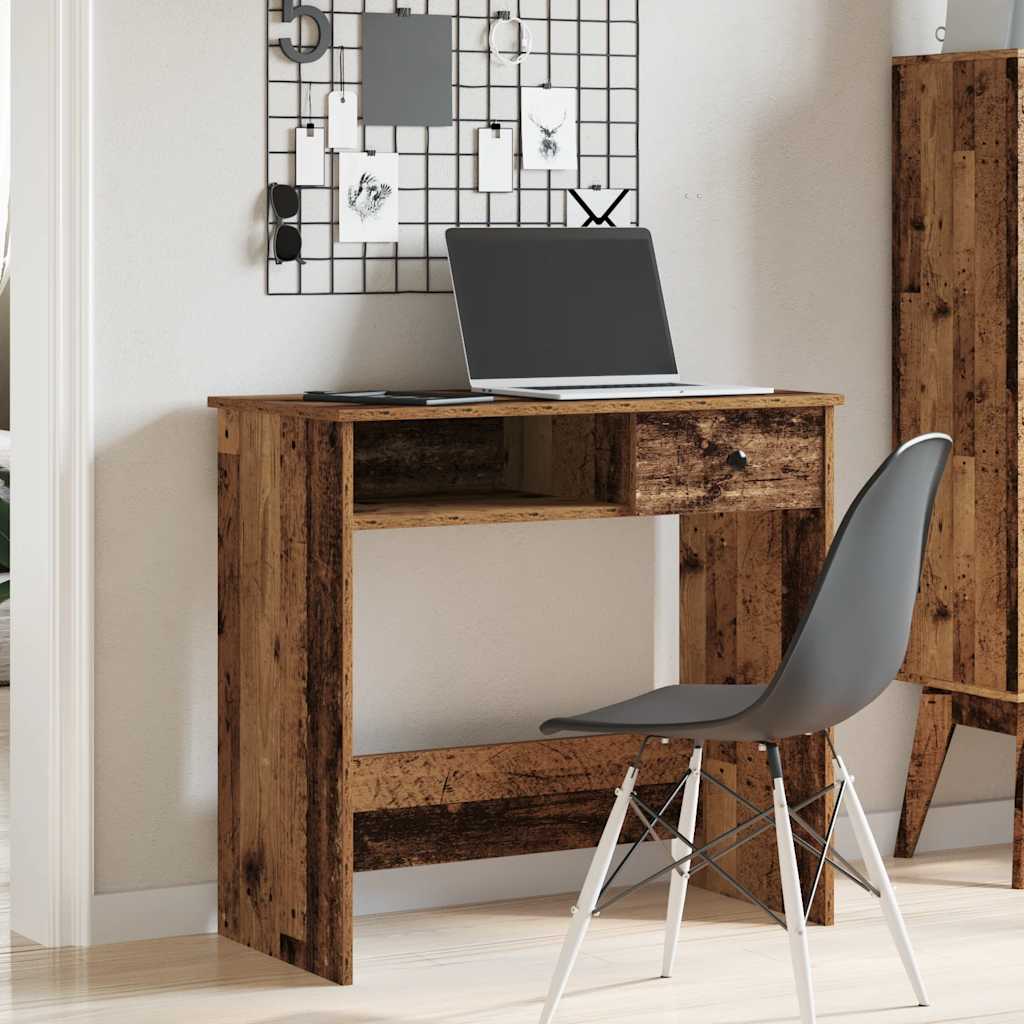 Skrivebord gammelt tre 80x40x75 cm konstruert tre