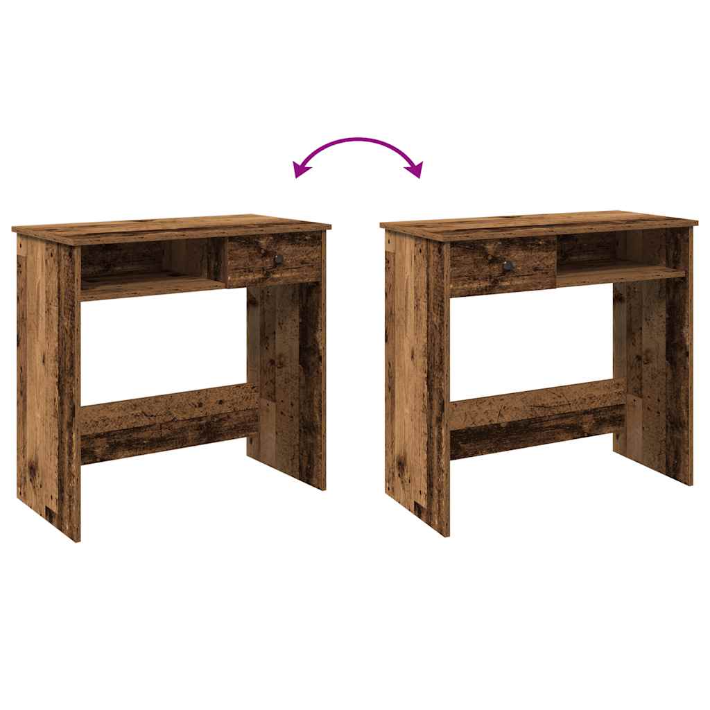 Skrivebord gammelt tre 80x40x75 cm konstruert tre