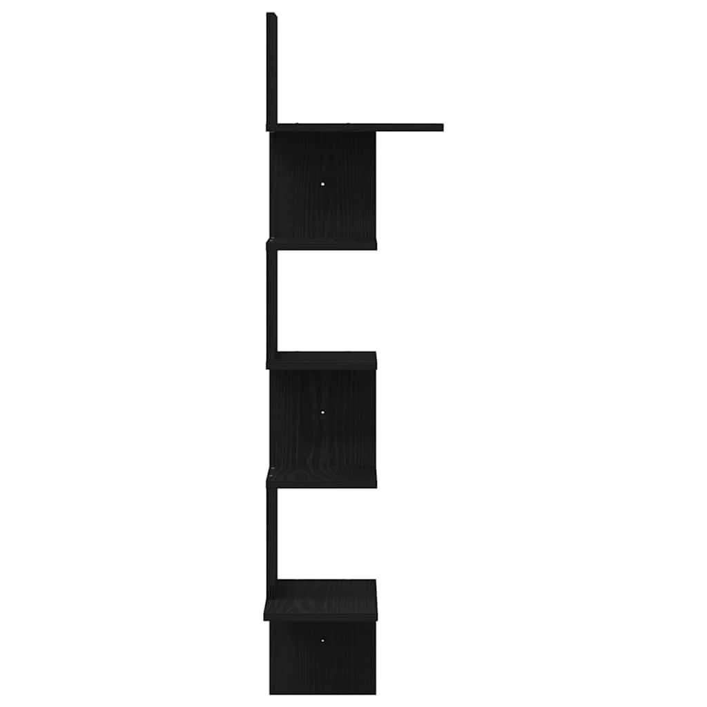 Veggmontert hjørnehylle svart 32x32x127,5 cm konstruert tre vidaXL