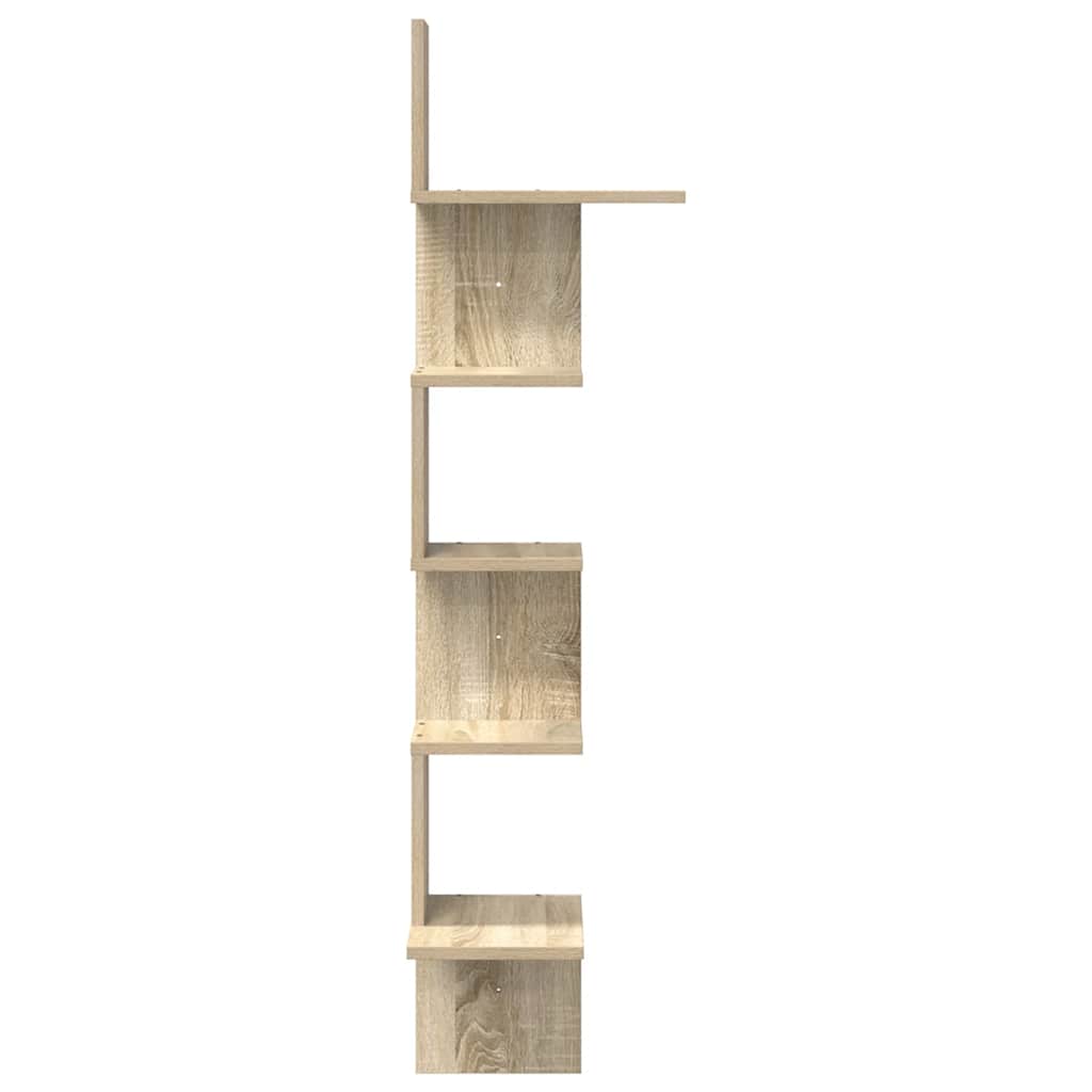 Veggmontert hjørnehylle sonoma eik 32x32x127,5cm konstruert tre vidaXL