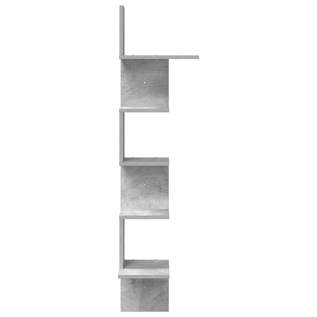 Veggmontert hjørnehylle betonggrå 32x32x127,5 cm konstruert tre vidaXL