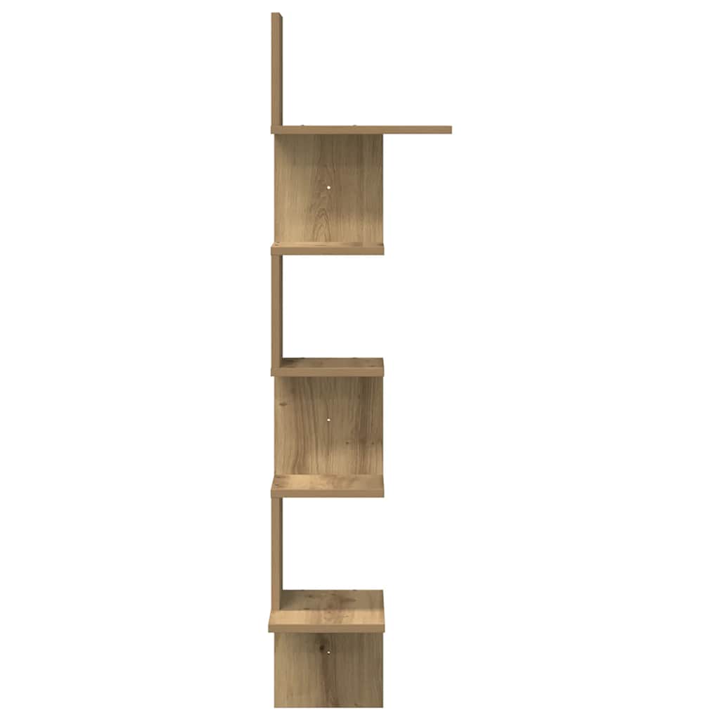 Veggmontert hylle artisan eik 32x32x127,5 cm konstruert tre vidaXL