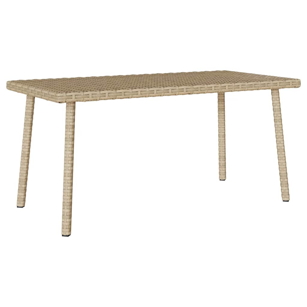 Hage salongbord rektangulær beige 80x40x37 cm polyrotting