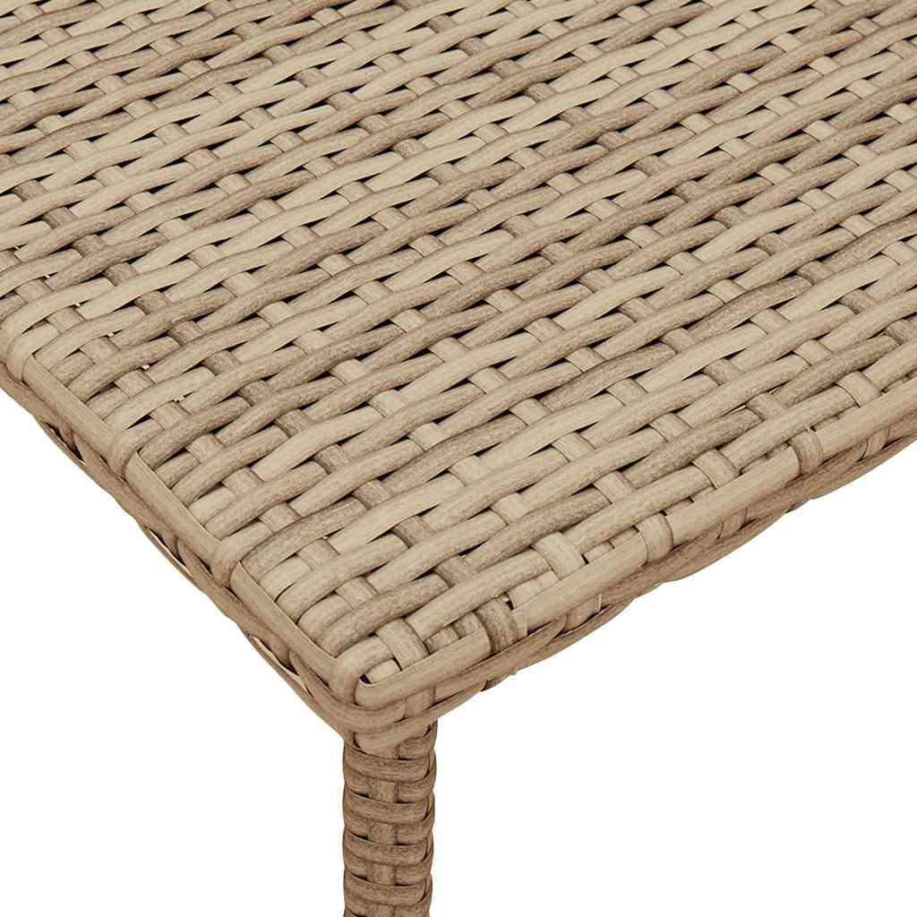 Hage salongbord rektangulær beige 80x40x37 cm polyrotting