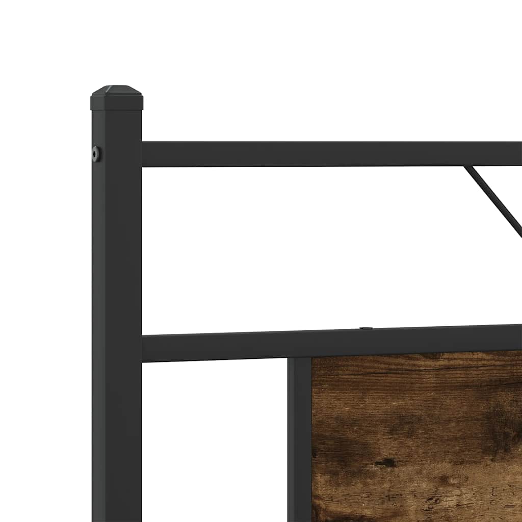 Sengeramme i metall uten madrass røkt eik 160x200 cm