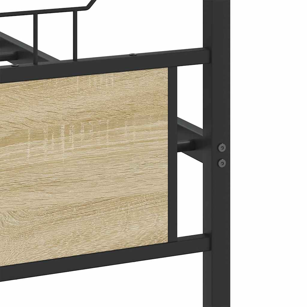 Sengeramme i metall uten madrass sonoma eik 180x200 cm