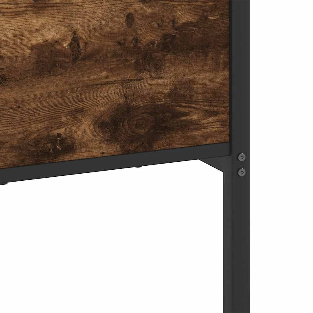 Sengeramme i metall uten madrass røkt eik 180x200 cm
