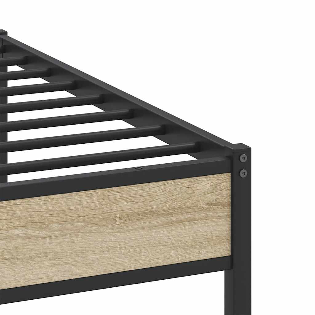 Sengeramme i metall uten madrass sonoma eik 180x200 cm