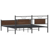 Sengeramme i metall uten madrass brun eik 160x200 cm