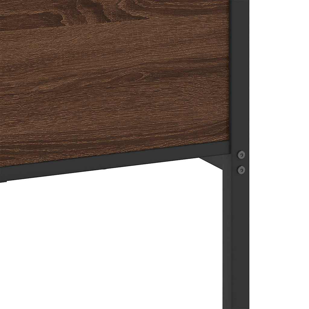 Sengeramme i metall uten madrass brun eik 180x200 cm