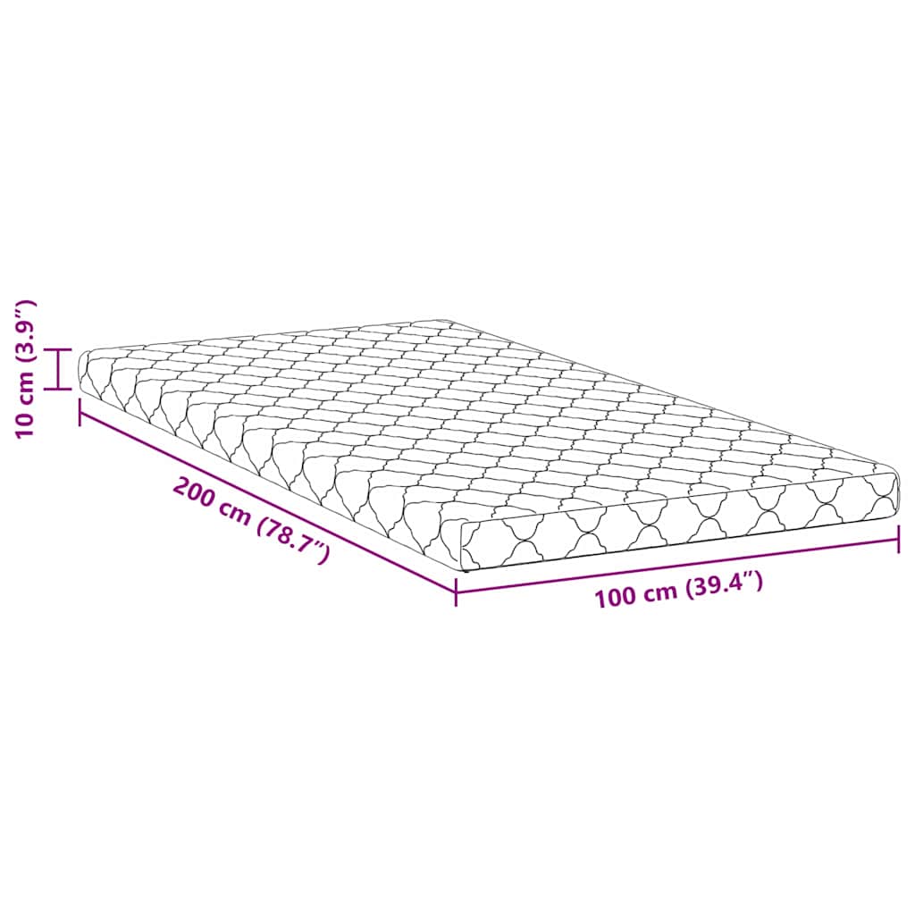 Madrass Hvit 200 x 100 cm myk skum