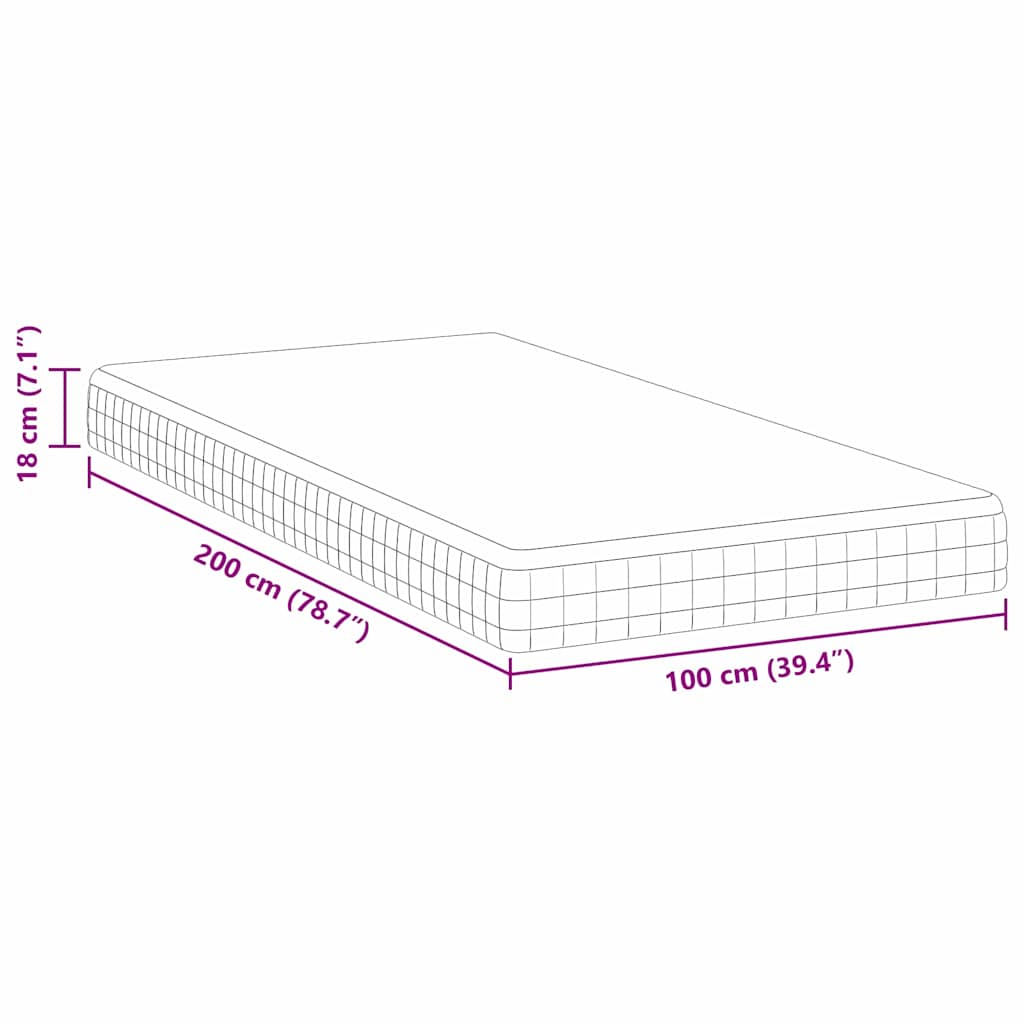 Madrass Hvit, Grå 100 x 200 cm Strikket stoff