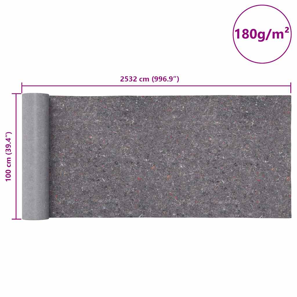 Sklisikker malematte 25 m 180 g/m² grå