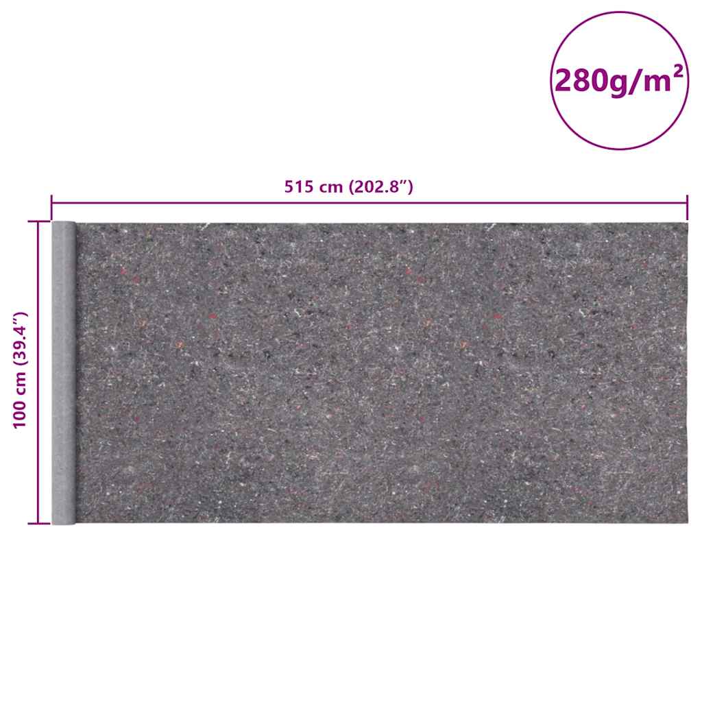 Sklisikker malematte 5 m 280 g/m² grå
