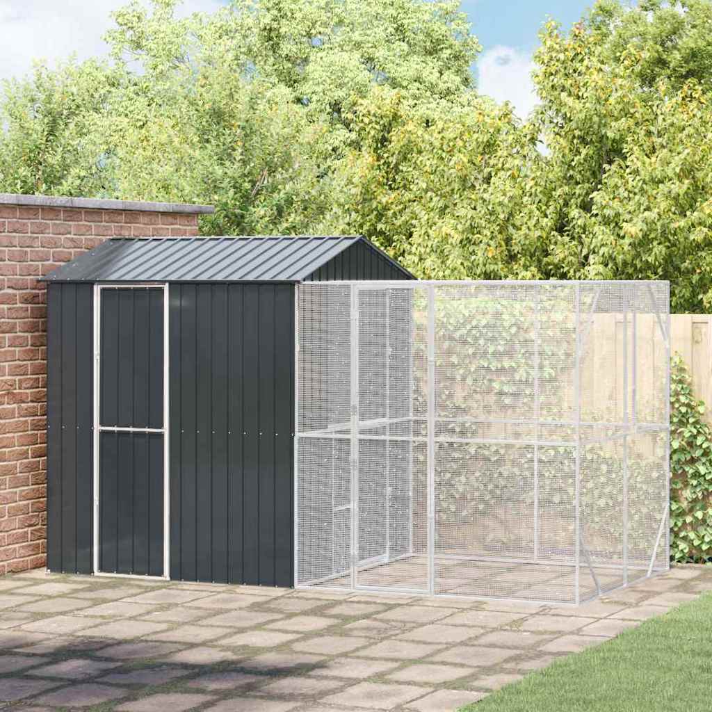 Fuglebur Antrasitt 418 x 210 x 247 cm Galvanisert Stål vidaXL