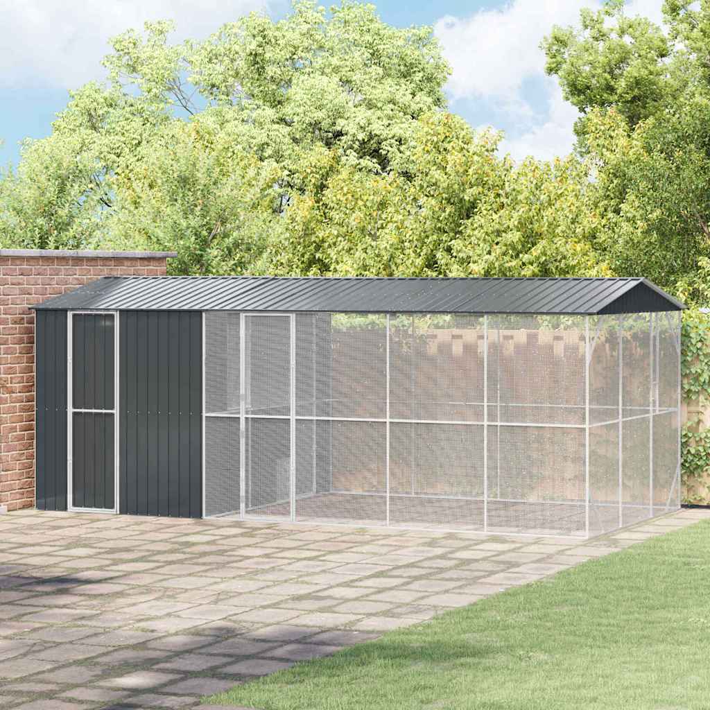 Fuglebur Antrasitt 645 x 310 x 247 cm Galvanisert Stål vidaXL