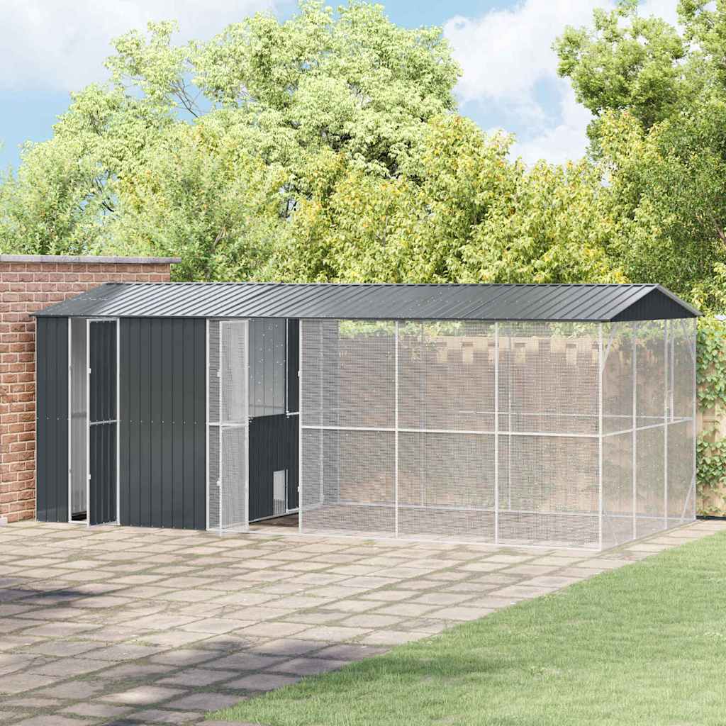 Fuglebur Antrasitt 645 x 310 x 247 cm Galvanisert Stål vidaXL