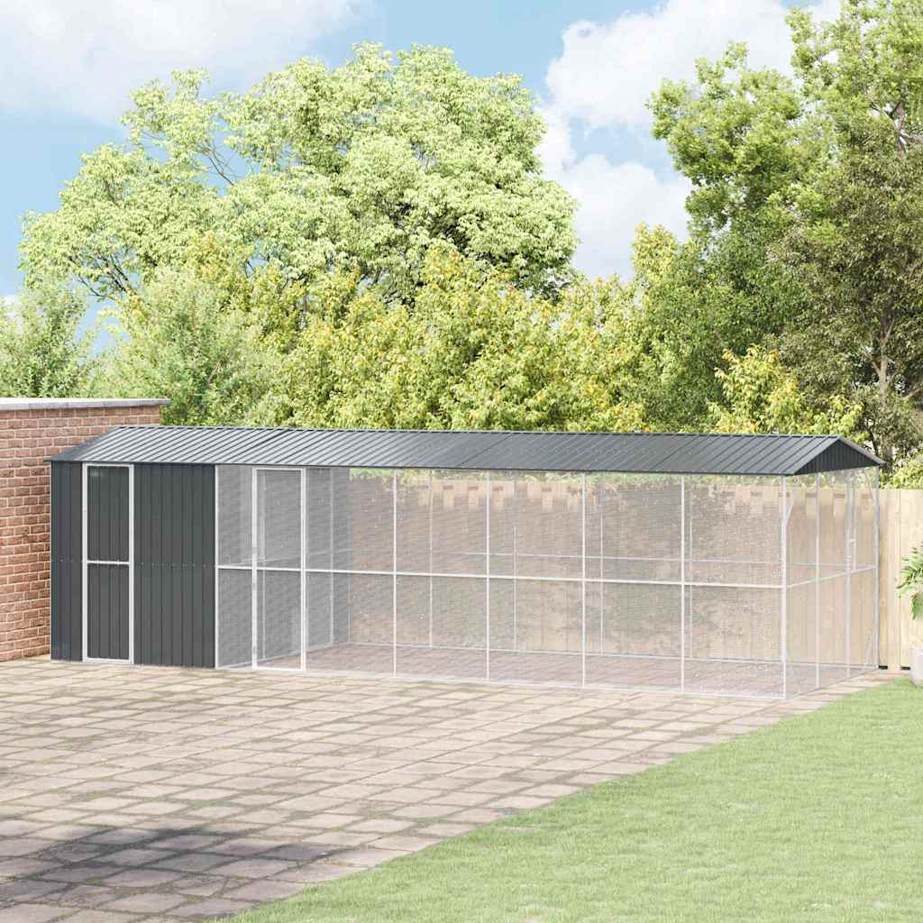 Fuglebur Antrasitt 860 x 310 x 247 cm Galvanisert Stål vidaXL