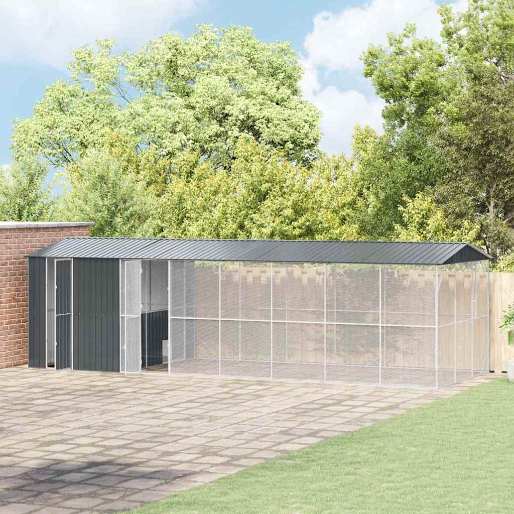 Fuglebur Antrasitt 860 x 310 x 247 cm Galvanisert Stål vidaXL