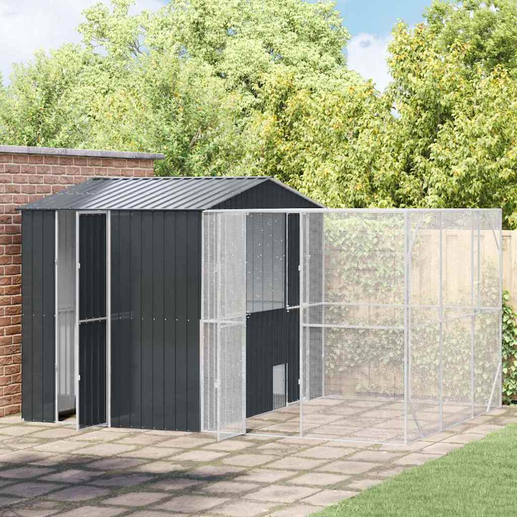 Fuglebur Antrasitt 425 x 304 x 247 cm Galvanisert Stål vidaXL