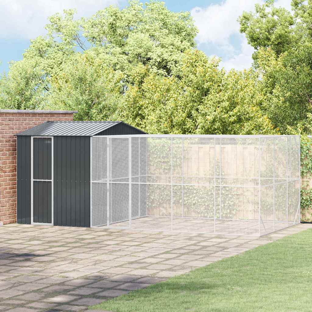 Fuglebur Antrasitt 635 x 304 x 247 cm Galvanisert Stål vidaXL