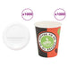 Papir kaffekopper med lokk 1000 stk 8oz 240 ml vidaXL