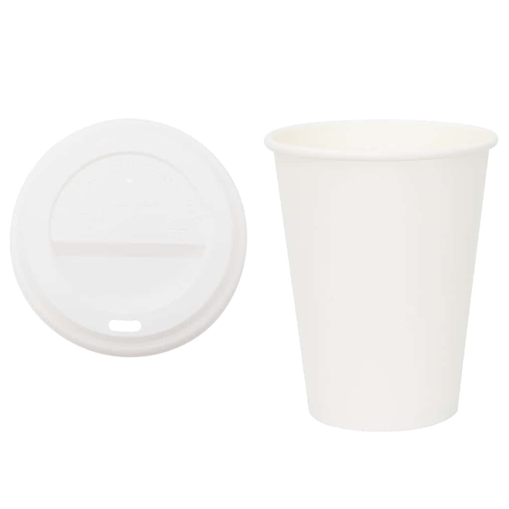 Papir kaffekopper med lokk 1000 stk 12oz 300 ml