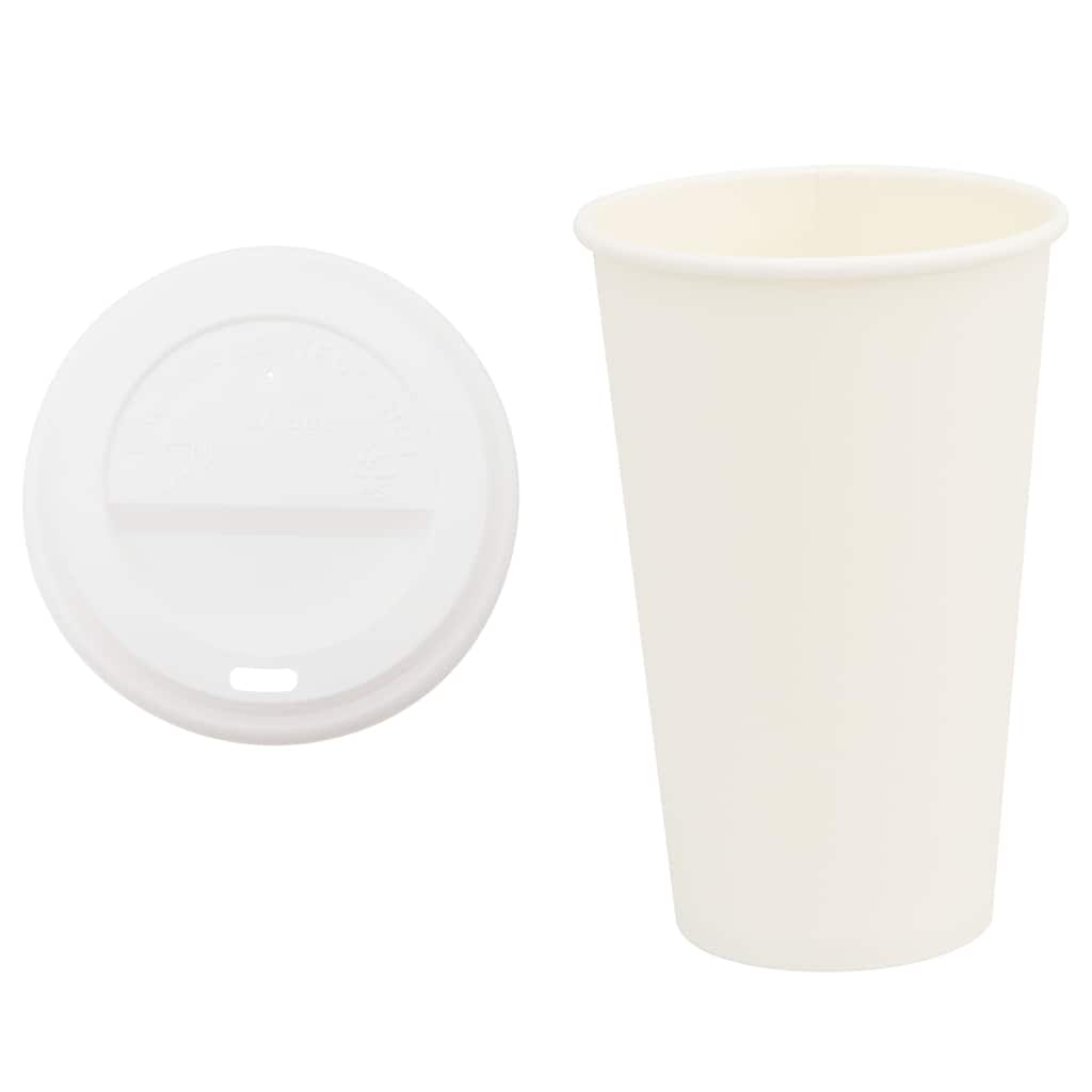 Papir kaffekopper med lokk 1000 stk 16oz 400 ml
