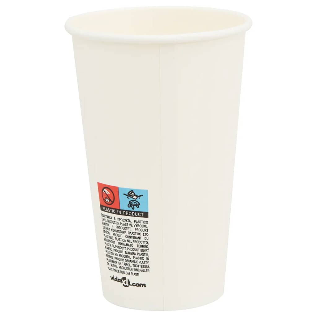Papir kaffekopper med lokk 1000 stk 16oz 400 ml