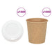 Papir kaffekopper med lokk 1000 stk 4oz 100 ml vidaXL