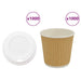 Papir kaffekopper med lokk 1000 stk 4oz 100 ml vidaXL