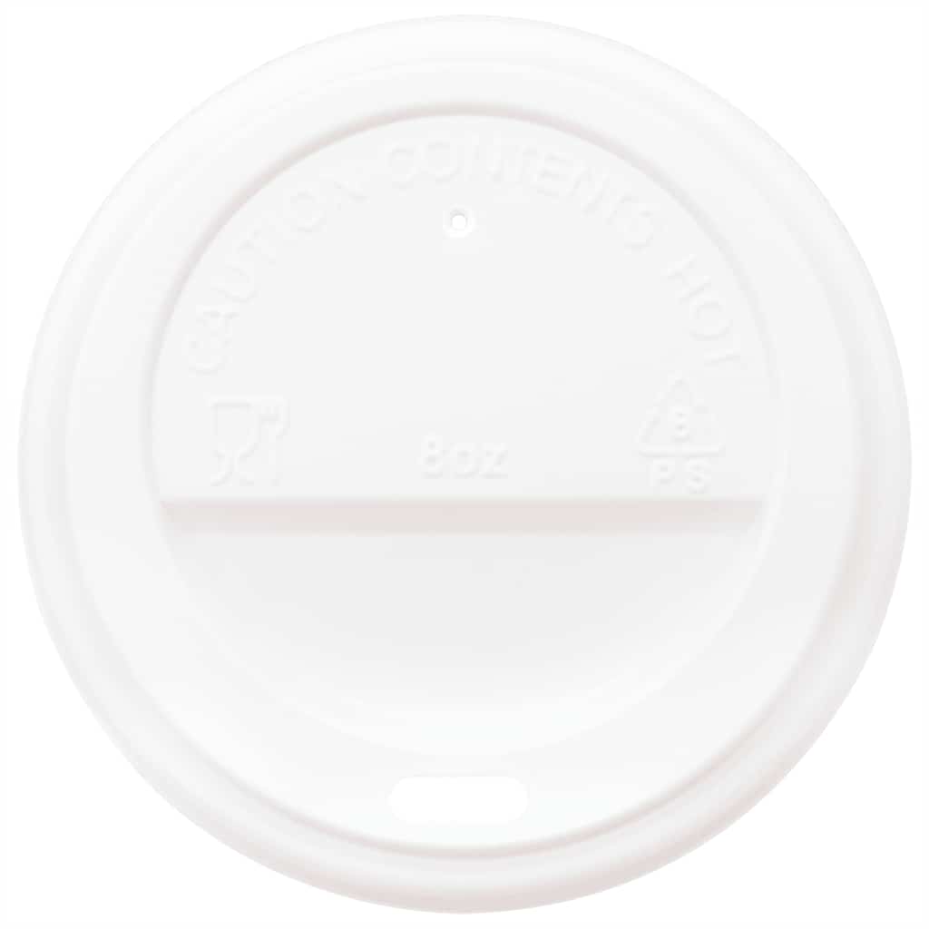 Papir kaffekopper med lokk 1000 stk 8oz 200 ml vidaXL